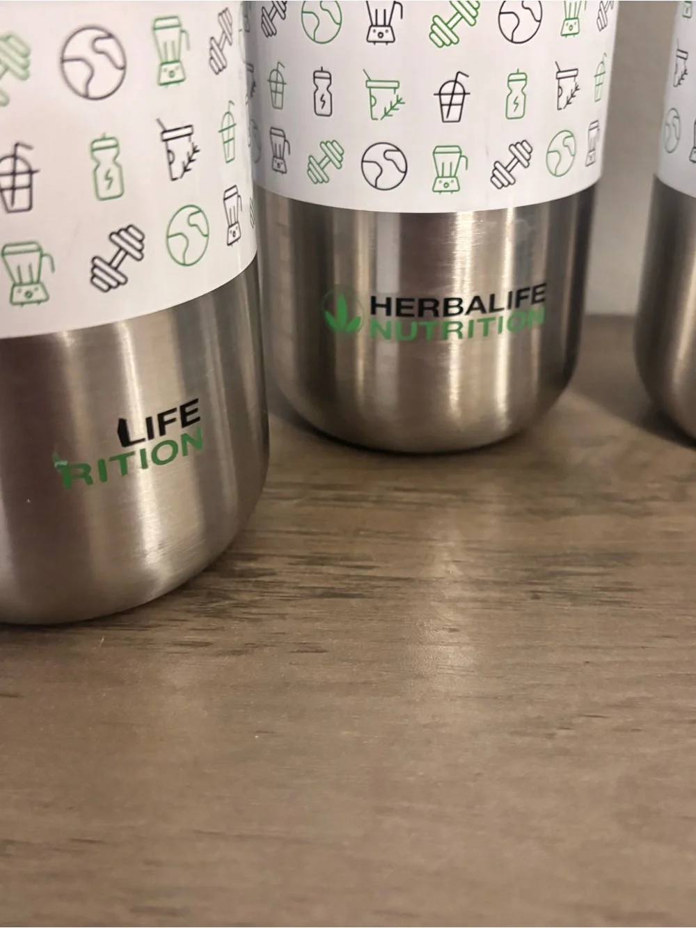 Herbalife Stainless Steel Travel Tumbler with Green Straw
